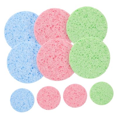 10pcs Wood Pulp Cotton Face Wash Makeup Remover Puff Make up Remover Pad Compressed Facial Sponges Powder Puff Cleansing Sponge Makeup Puff Exfoliating Pad for Face Cleansing Puffs