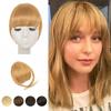 BARSDAR Real Human Hair Clip in Bangs - Blonde Human Hair Clip in Bangs for Women - Golden Blonde Thick Bangs Extensions Fringe with Temples Dyeable Real Hair Bangs Hairpieces - Dark Golden Blond view 1