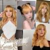 BARSDAR Real Human Hair Clip in Bangs - Blonde Human Hair Clip in Bangs for Women - Golden Blonde Thick Bangs Extensions Fringe with Temples Dyeable Real Hair Bangs Hairpieces - Dark Golden Blond view 4