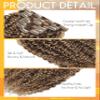 Caliee Curly Clip in Hair Extension 3B 3C Jerry Curly Full Head 20inch Real Remy Human Hair Extensions Highlight Piano Dark Brown Mixed with Strawberry Blonde JC#P4/27 7Pcs 17Clips 120G view 3