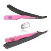 Barbershop Professional Pro Straight Edge Razor in Pink and Black  Lightweight Easy Hold Hair Shaving Razor  Shavette Kit Double Edge Folding All Purpose Unisex Shaving Razor. view 1
