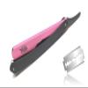Barbershop Professional Pro Straight Edge Razor in Pink and Black  Lightweight Easy Hold Hair Shaving Razor  Shavette Kit Double Edge Folding All Purpose Unisex Shaving Razor. view 3
