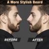 Beard Pencil Filler for man Water Proof Beard pen and beard brush Long Lasting Coverage Natural Finish, Male Mustache Repair Shape, Effective Enhance Facial Hair BLACK view 2