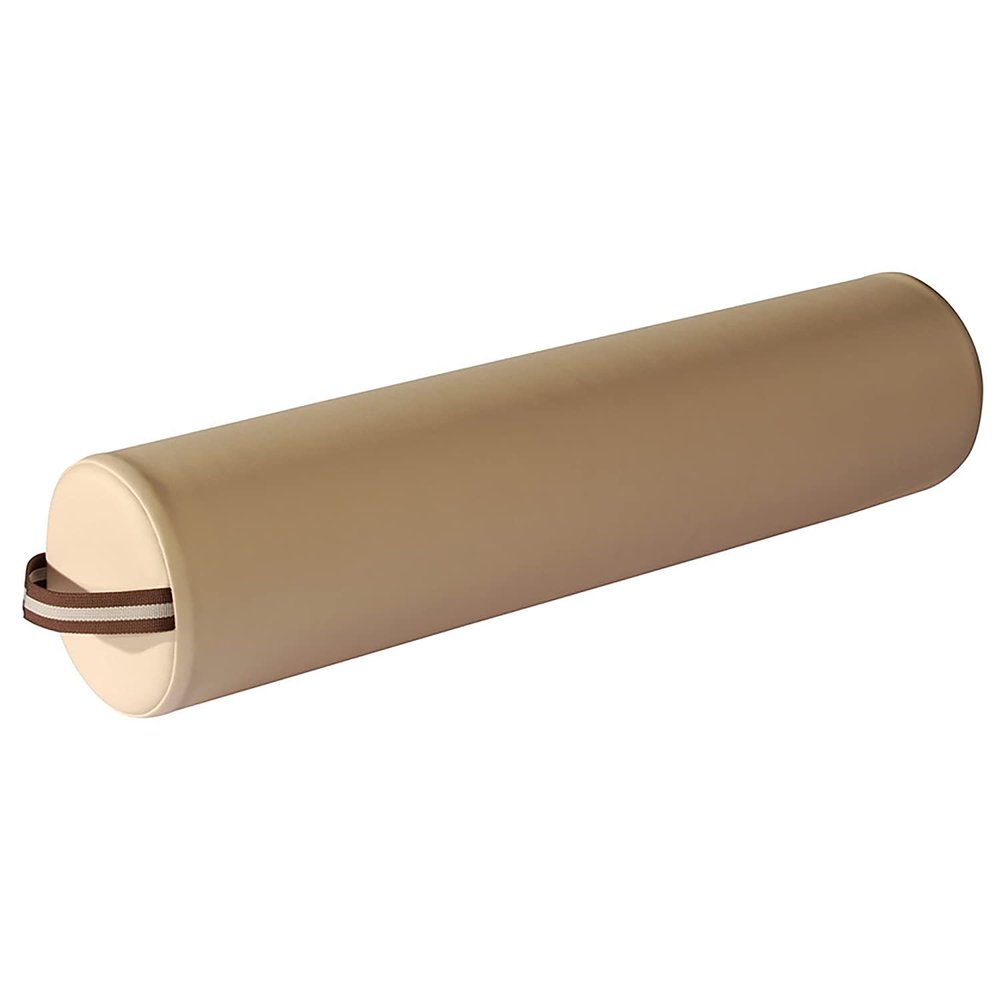 Master Massage Massage Bolster,Pillow Cushion, PU Upholstery, 100% Memory Foam, For Massage/Spa/Beauty/Tattoo/Back Pain Relief, (6" Full Round, Cream)