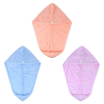 Cabilock 3pcs Fleece Hair Drying Towels Ultra Absorbent Shower Caps for Women Fast Drying Turban for Curly and Hair Convenient for Home and Travel Light