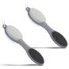 2 Pieces 4 in 1 Pedicure Tool Foot Scrubber Brush Foot File Callus Remover with Foot Rasp, Pumice Stone, Nail Cleaning Brush and Sand Paper for Dry and Wet Foot Care Dead Skin Remover (Gray) view 1