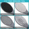 2 Pieces 4 in 1 Pedicure Tool Foot Scrubber Brush Foot File Callus Remover with Foot Rasp, Pumice Stone, Nail Cleaning Brush and Sand Paper for Dry and Wet Foot Care Dead Skin Remover (Gray) view 3