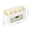 Plastic cosmetic storage box jewelry cosmetic storage box with drawer lipstick rack desktop debris storage box home storage light green view 2