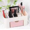 Plastic cosmetic storage box jewelry cosmetic storage box with drawer lipstick rack desktop debris storage box home storage light green view 3