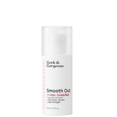 Geek & Gorgeous  Smooth Out  12% AHA Exfoliating Liquid with Glycolic & Lactic Acid  Promotes Smoother, Brighter Skin  With Nopal Cactus Extract 1 oz
