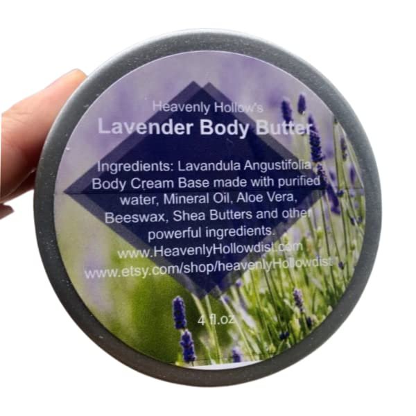 Luscious Lavender,Body Butter,4 oz,Organic Body Butter,Moisturizing Body Butter,Natural Body Butter,Whipped Body Butter