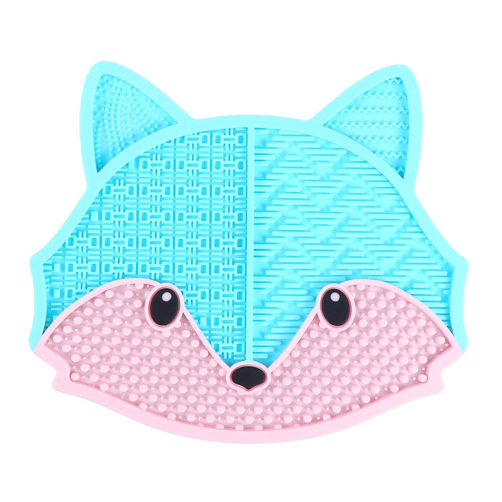 Beaupretty Lovely Makeup Brush Cleaning Mat Fox Design Makeup Brush Scrubber Suction Cups for Efficient Cleaning of Cosmetics Tools Salon