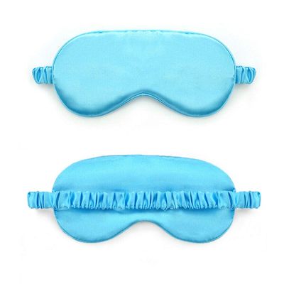 Magik Double-Sided Satin Silky Travel Sleep Eye Mask Cover Padded Blindfold Smooth (Blue, 1 Pack)