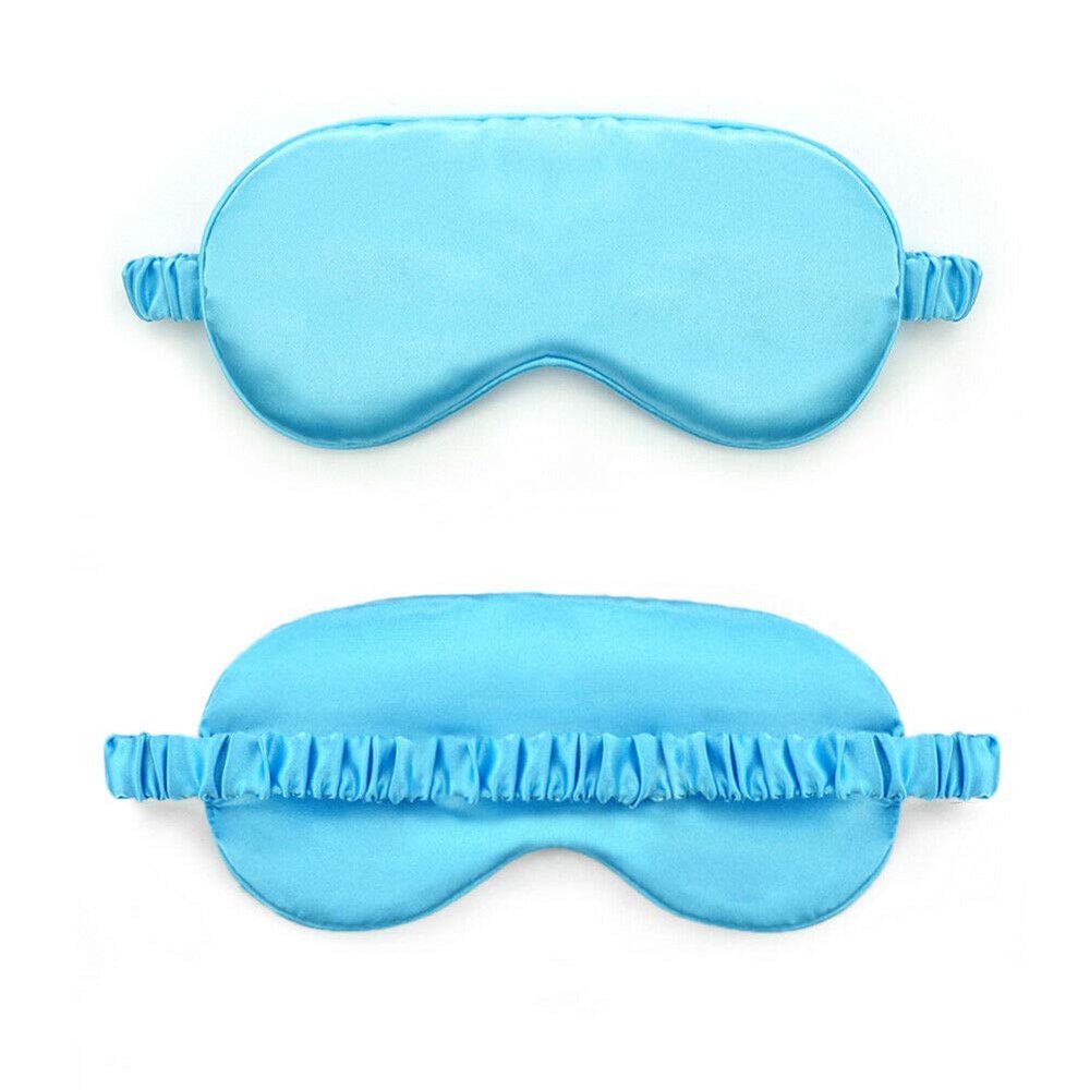 Magik Double-Sided Satin Silky Travel Sleep Eye Mask Cover Padded Blindfold Smooth (Blue, 1 Pack)