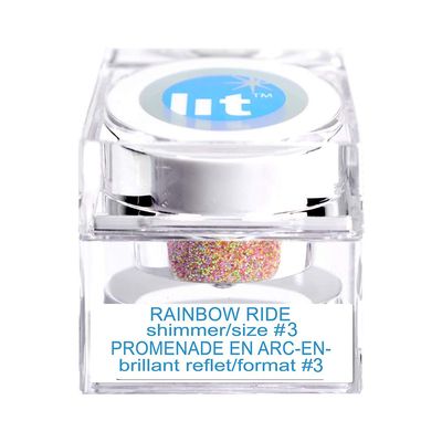 Lit Cosmetics Vegan Glitter Shimmer, Rainbow Ride #3, 4g