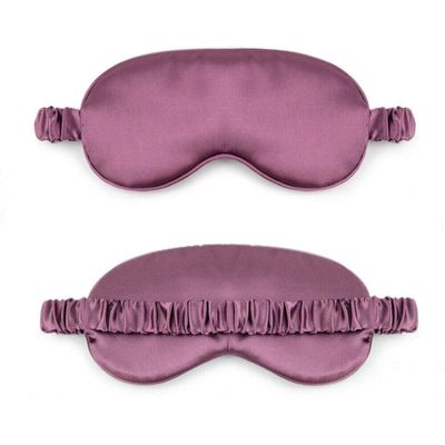 Magik Double-Sided Satin Silky Travel Sleep Eye Mask Cover Padded Blindfold Smooth (Purple, 2 Pack)