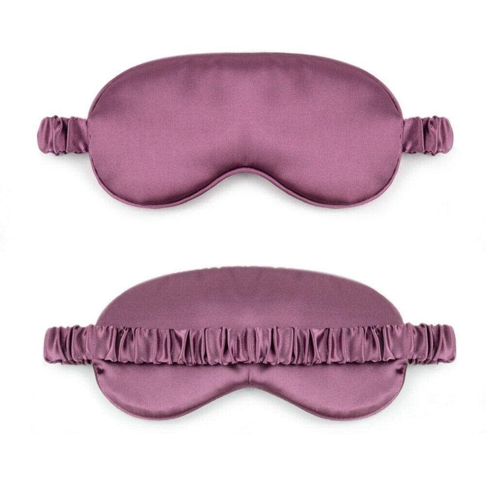 Magik Double-Sided Satin Silky Travel Sleep Eye Mask Cover Padded Blindfold Smooth (Purple, 2 Pack)