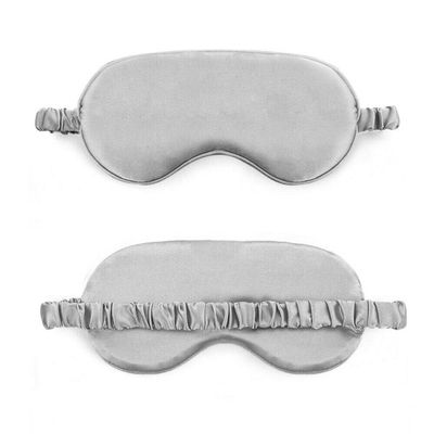 Magik Double-Sided Satin Silky Travel Sleep Eye Mask Cover Padded Blindfold Smooth (Gray, 2 Pack)
