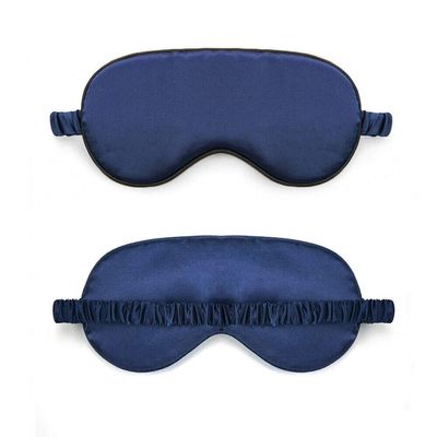Magik Double-Sided Satin Silky Travel Sleep Eye Mask Cover Padded Blindfold Smooth (Navy Blue, 1 Pack)