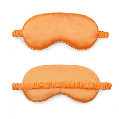 Magik Double-Sided Satin Silky Travel Sleep Eye Mask Cover Padded Blindfold Smooth (Orange, 2 Pack)
