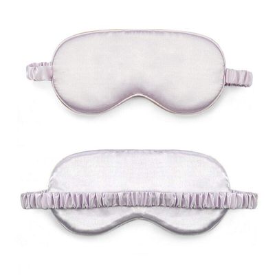 Magik Double-Sided Satin Silky Travel Sleep Eye Mask Cover Padded Blindfold Smooth (Light Purple, 2 Pack)