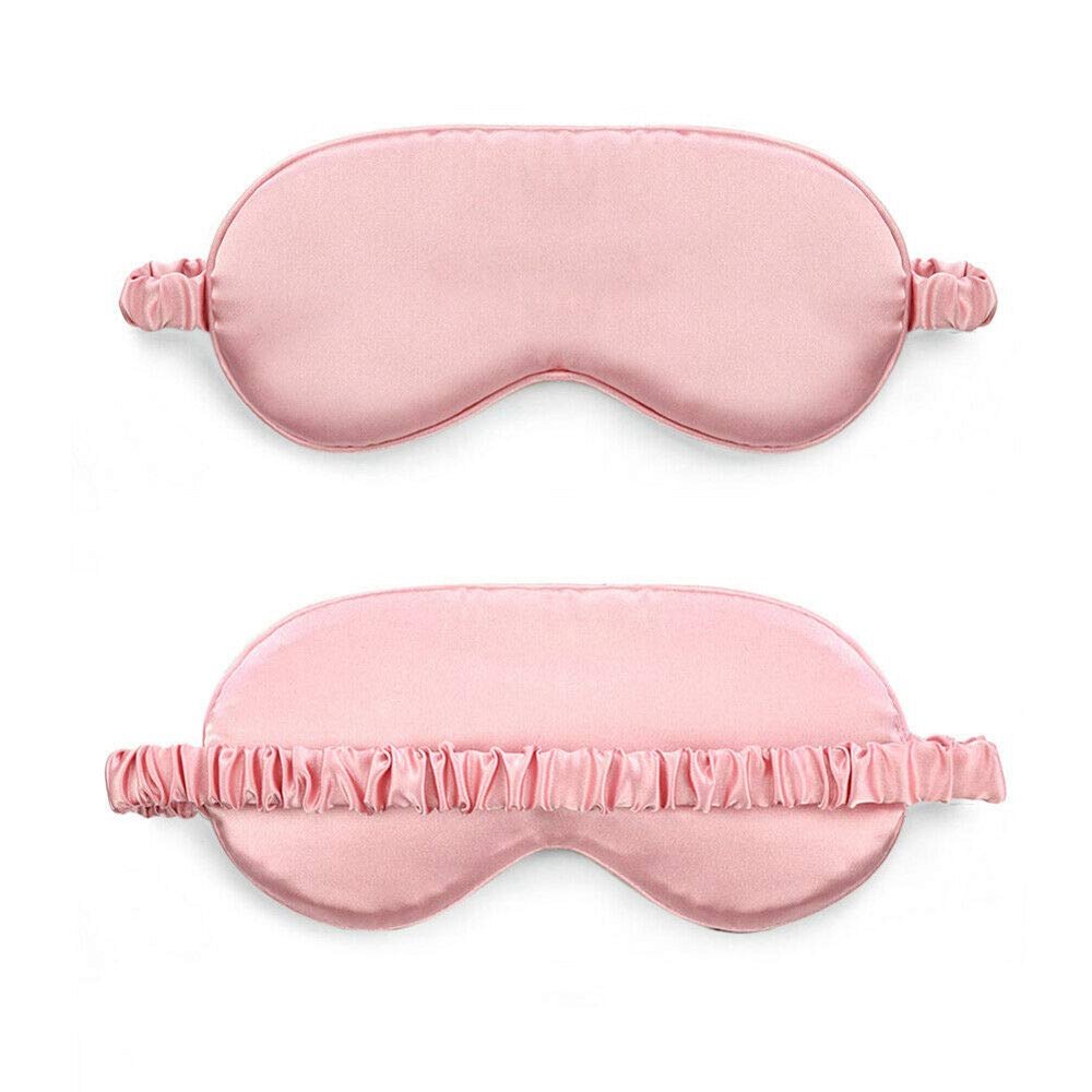 Magik Double-Sided Satin Silky Travel Sleep Eye Mask Cover Padded Blindfold Smooth (Pink, 2 Pack)