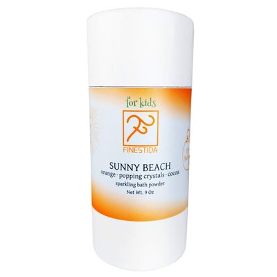 Finestida SUNNY BEACH Sparkling Orange and Cocoa Bath Powder for Kids, 9 oz