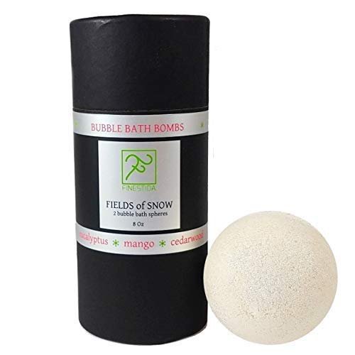 Finestida FIELDS OF SNOW Bubble Bath Spheres with Cedarwood and Eucalyptus, 8 oz