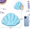 3 Pieces Inflatable Bath Pillow with Suction Cups, Terry Cloth Covered Shell Shape Bathtub Spa Pillow Comfortable Soft Cushion, Neck Support(Pink, Green, White) view 2