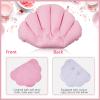 3 Pieces Inflatable Bath Pillow with Suction Cups, Terry Cloth Covered Shell Shape Bathtub Spa Pillow Comfortable Soft Cushion, Neck Support(Pink, Green, White) view 3