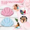 3 Pieces Inflatable Bath Pillow with Suction Cups, Terry Cloth Covered Shell Shape Bathtub Spa Pillow Comfortable Soft Cushion, Neck Support(Pink, Green, White) view 4