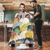 visesunny Retro Style Butterfly Barber Cape Anti-Static Hair Cutting Cape with Snap Closure Professional Salon Polyester Cape Barber Water-Resistant Hairdressing Cape Adjustable Snap for Hairstylists view 2