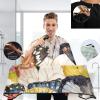 visesunny Retro Style Butterfly Barber Cape Anti-Static Hair Cutting Cape with Snap Closure Professional Salon Polyester Cape Barber Water-Resistant Hairdressing Cape Adjustable Snap for Hairstylists view 3