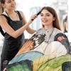 visesunny Retro Style Butterfly Barber Cape Anti-Static Hair Cutting Cape with Snap Closure Professional Salon Polyester Cape Barber Water-Resistant Hairdressing Cape Adjustable Snap for Hairstylists view 4