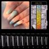 500pcs Acrylic Nail Tips Clear Fake Nails Natural False Nail Tips Clear Half Cover Artificial Acrylic False Nails DIY Salons Nail Art 10 Sizes view 2