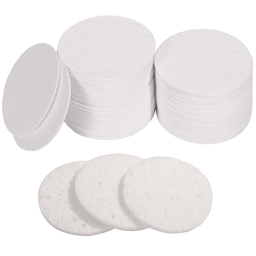 60 Count Facial Sponges for Estheticians Compressed Face Sponge Natural Cleaning Sponge for Facial Cleaning, Makeup Removal (White,2.75 Inch)