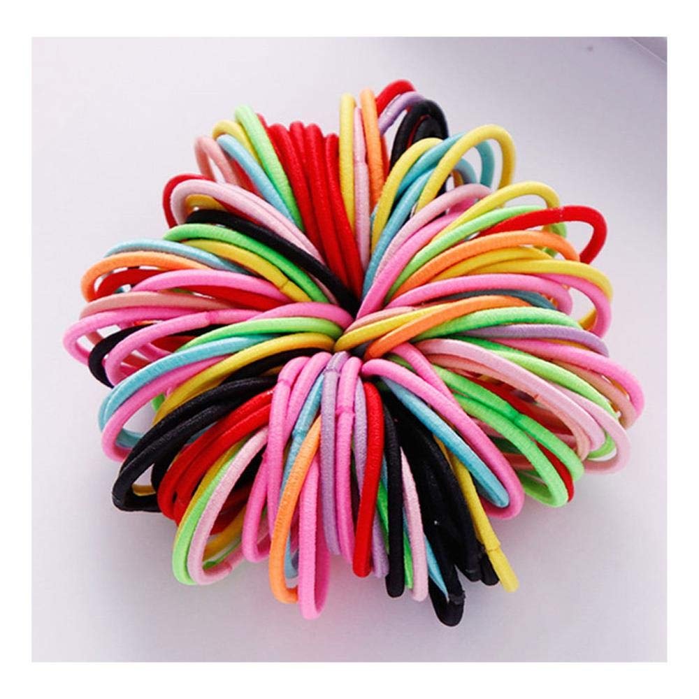 100PCS/Set Girls Candy Colors Nylon Elastic Hair Bands Children Rubber Band Headband Scrunchie Fashion Hair Accessories