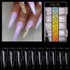 500pcs Acrylic Nail Tips Clear Fake Nails Natural False Nail Tips Clear Half Cover Artificial Acrylic False Nails DIY Salons Nail Art 10 Sizes view 2