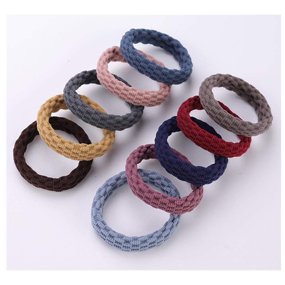 10PCS Women Girls Simple Basic Elastic Hair Bands Ties Scrunchie Ponytail Holder Rubber Bands Fashion Headband Hair Accessories