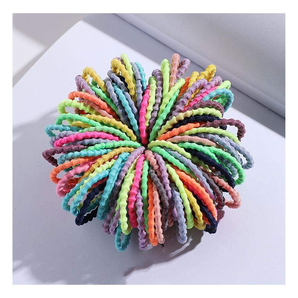 100PCS/Set Girls Candy Colors Nylon Elastic Hair Bands Children Rubber Band Headband Scrunchie Fashion Hair Accessories