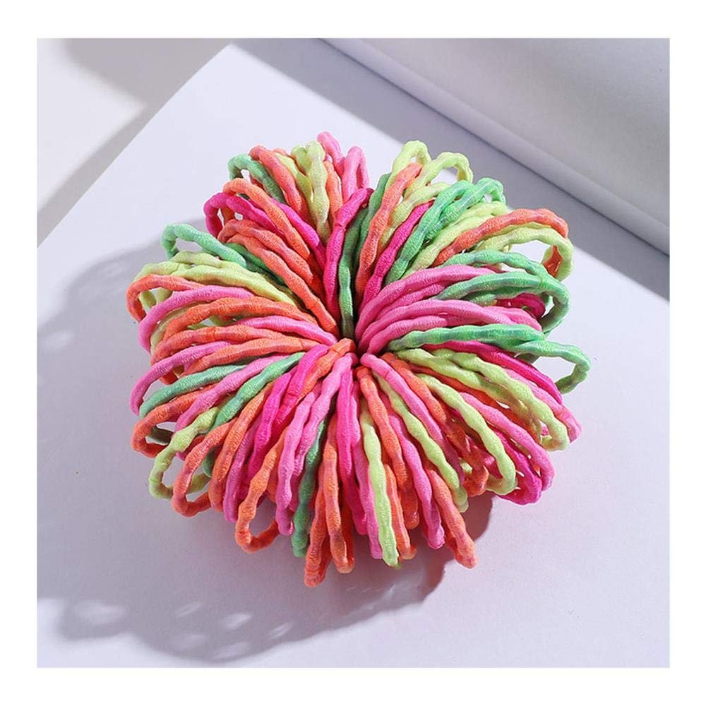 100PCS/Set Girls Candy Colors Nylon Elastic Hair Bands Children Rubber Band Headband Scrunchie Fashion Hair Accessories