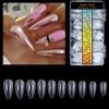 500pcs Acrylic Nail Tips Clear Fake Nails Natural False Nail Tips Clear Half Cover Artificial Acrylic False Nails DIY Salons Nail Art 10 Sizes view 1