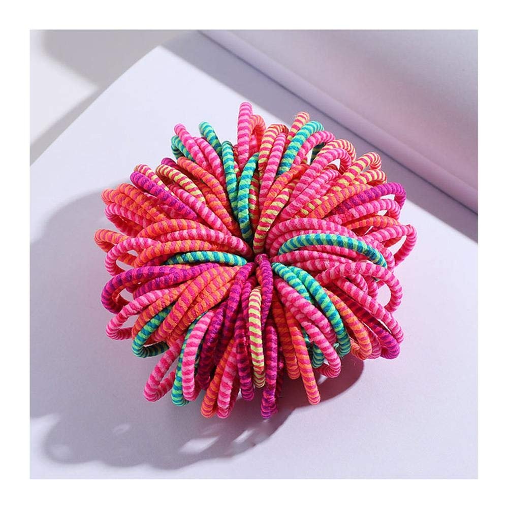 100PCS/Set Girls Candy Colors Nylon Elastic Hair Bands Children Rubber Band Headband Scrunchie Fashion Hair Accessories