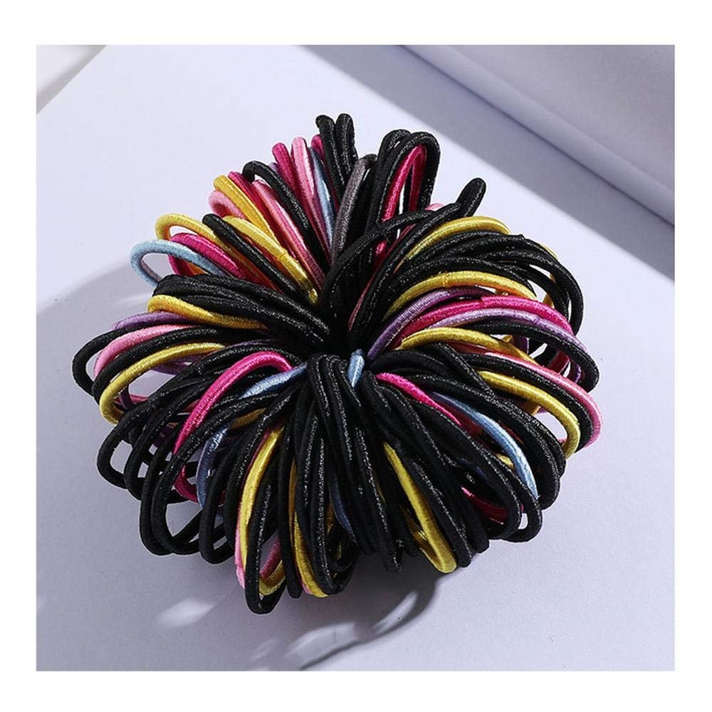 100PCS/Set Girls Candy Colors Nylon Elastic Hair Bands Children Rubber Band Headband Scrunchie Fashion Hair Accessories