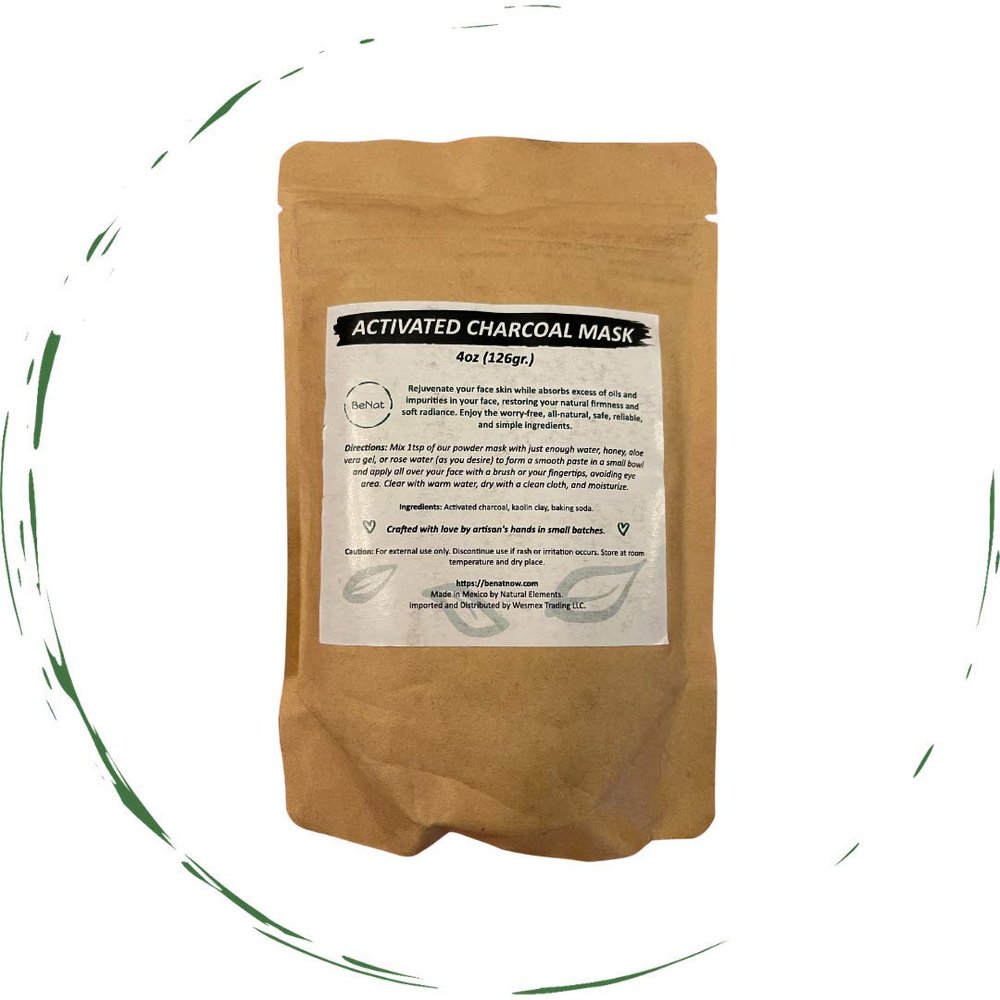 BeNat Activated Charcoal Mask - 4-oz, Smooth Skin, Detox, Cleanse
