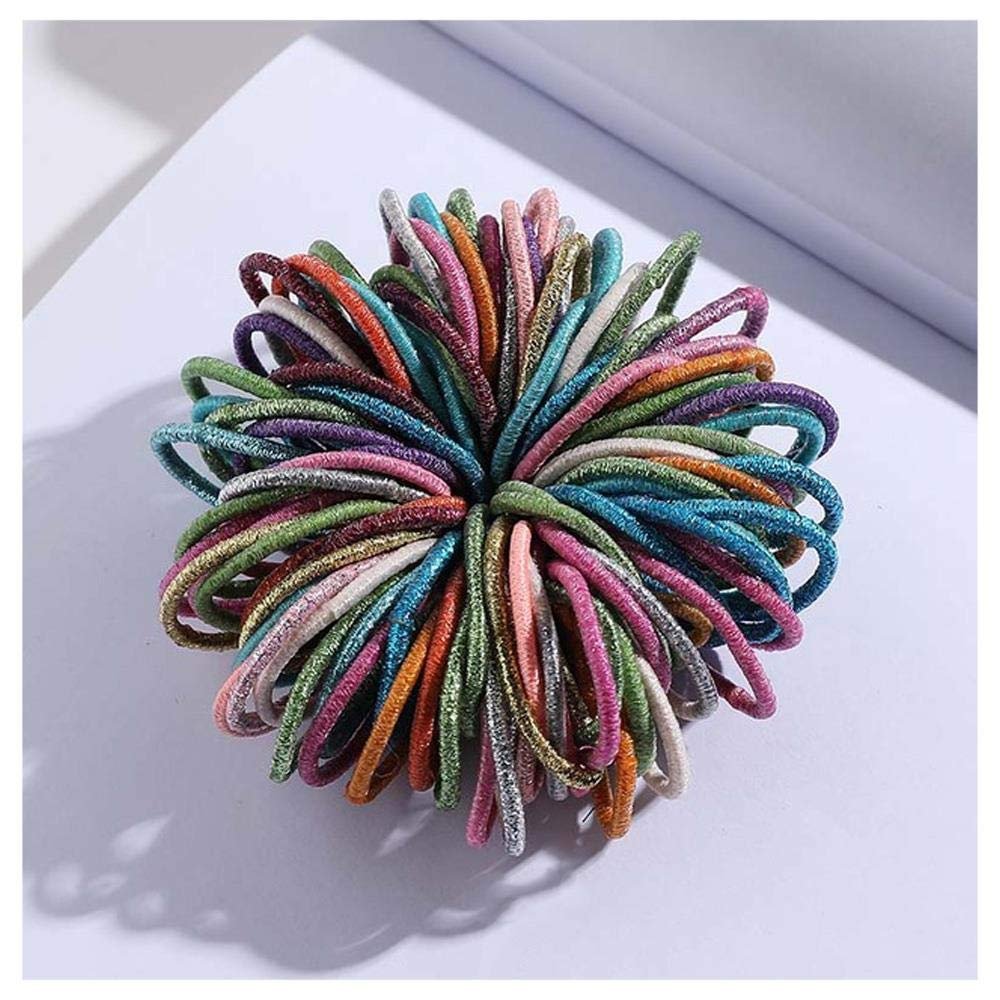 100PCS/Set Girls Candy Colors Nylon Elastic Hair Bands Children Rubber Band Headband Scrunchie Fashion Hair Accessories
