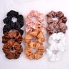 3.9 inch Women Silk Scrunchie Elastic Handmade Multicolor Hair Band Ponytail Holder Headband Hair Accessories view 2