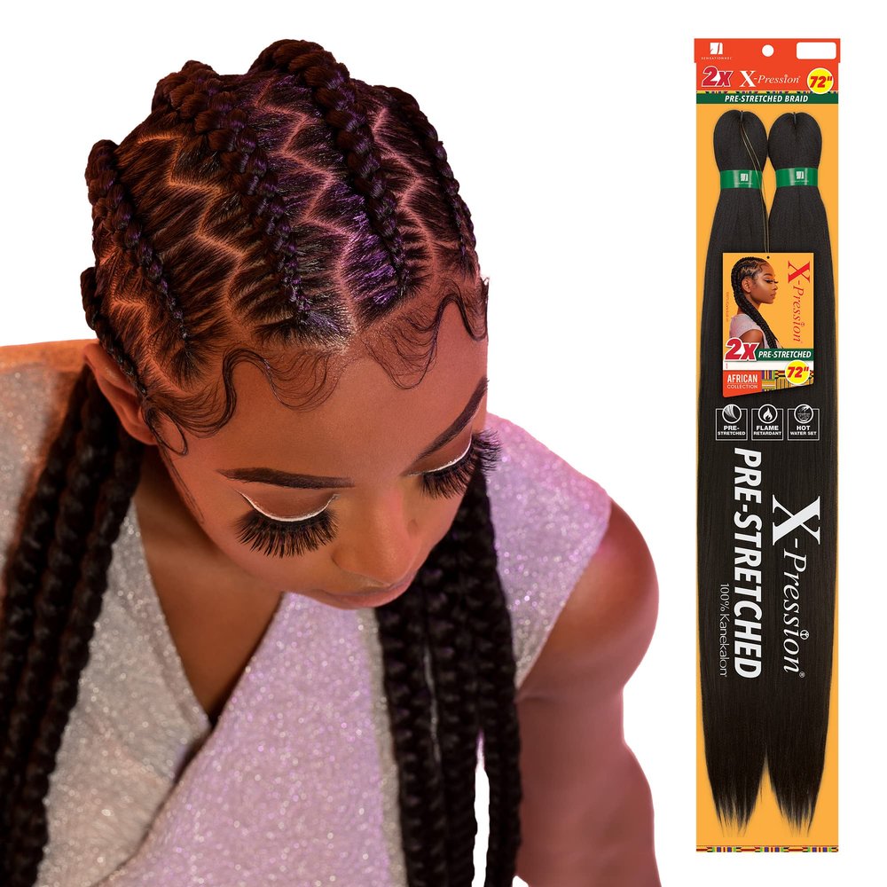 Sensationnel X-pression prestretched braiding hair - 2x xpression 72 inch all kanekalon flame retardant synthetic braid in hair extensions - 2X 72 Inch (1 pack, 27)