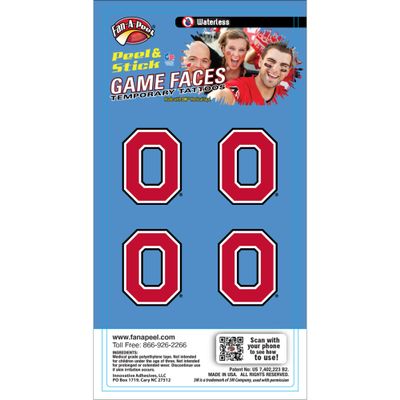 Ohio State Buckeyes Peel-N-Stick Game Face Temporary Tattoos - 4 pack