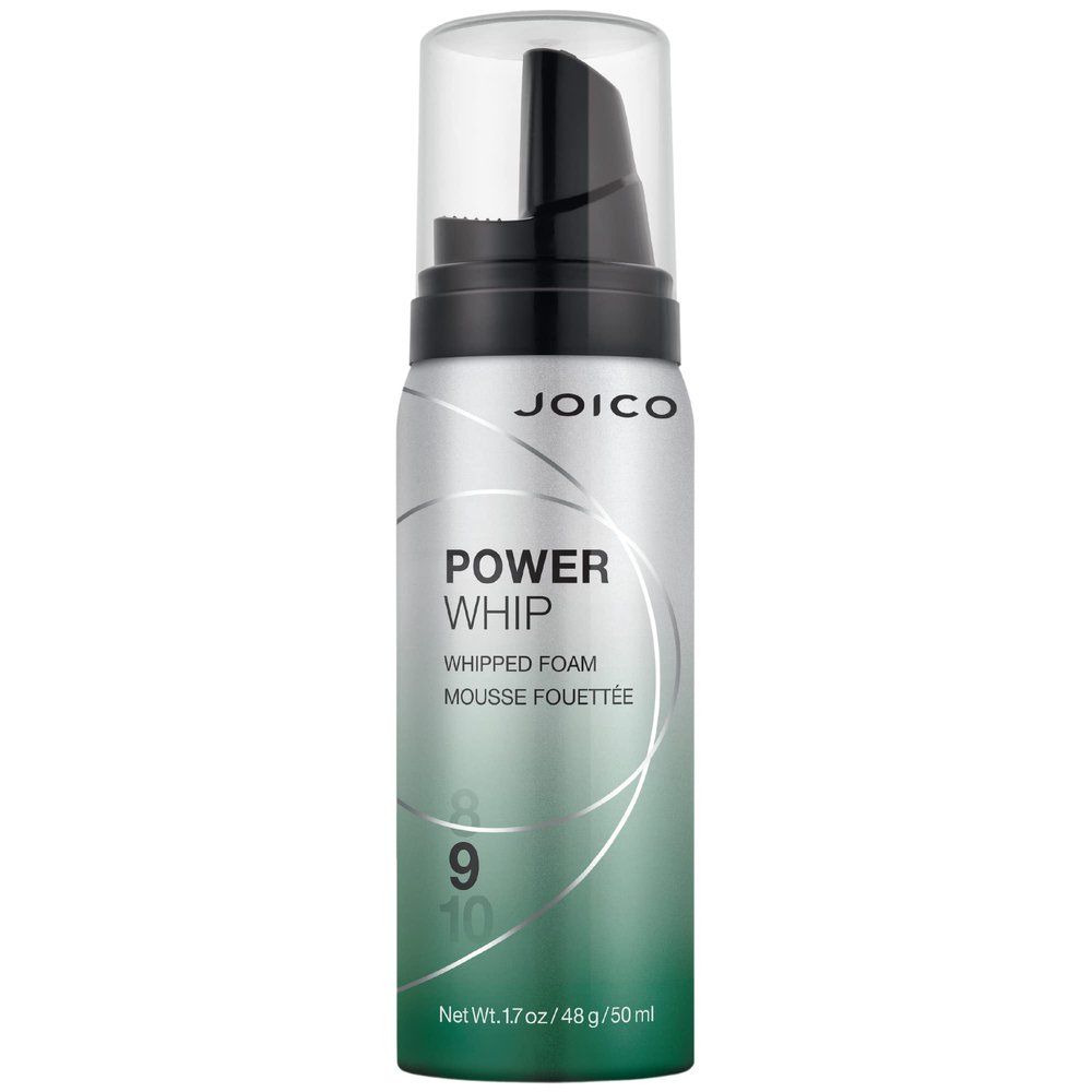 Joico Power Whip Whipped Foam | For Most Hair Types | Add Volume & Body | Thermal Heat, Humidity, & Pollution Protection | Boost Shine | Control Frizz & Flyaways | Silicone & Paraben Free | 1.7 Fl Oz
